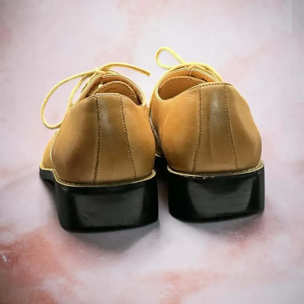 J. Bosco Tan Leather Dress Shoes Oxford Size 8.5E